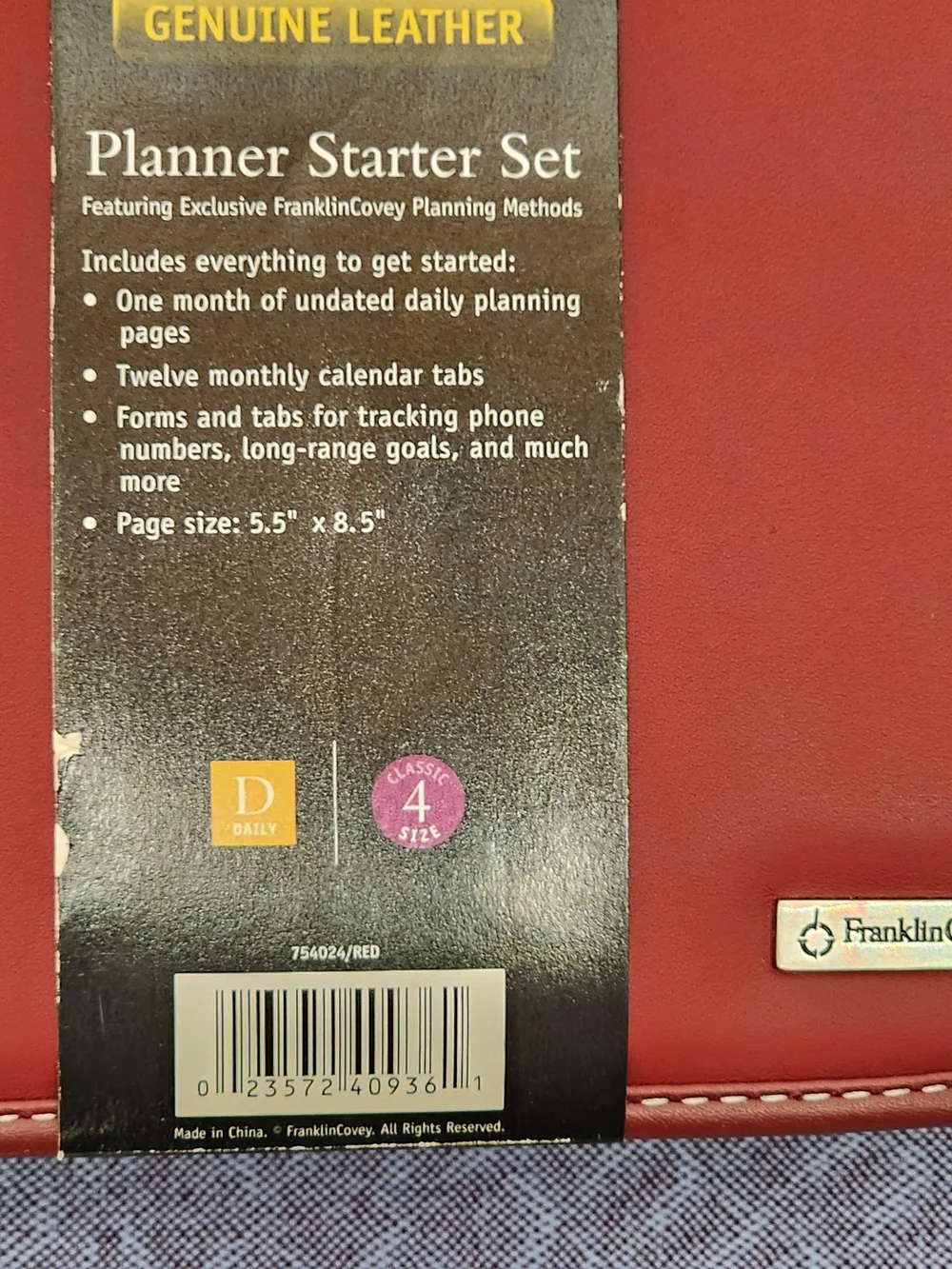 Brand New- Deadstock • Red Leather Planner • Franklin Covey